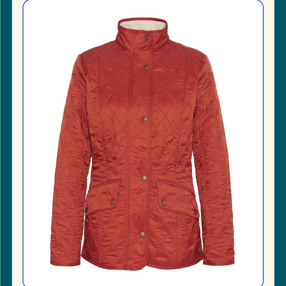 Barbour cavalry polar-quilt burnt orange size 10